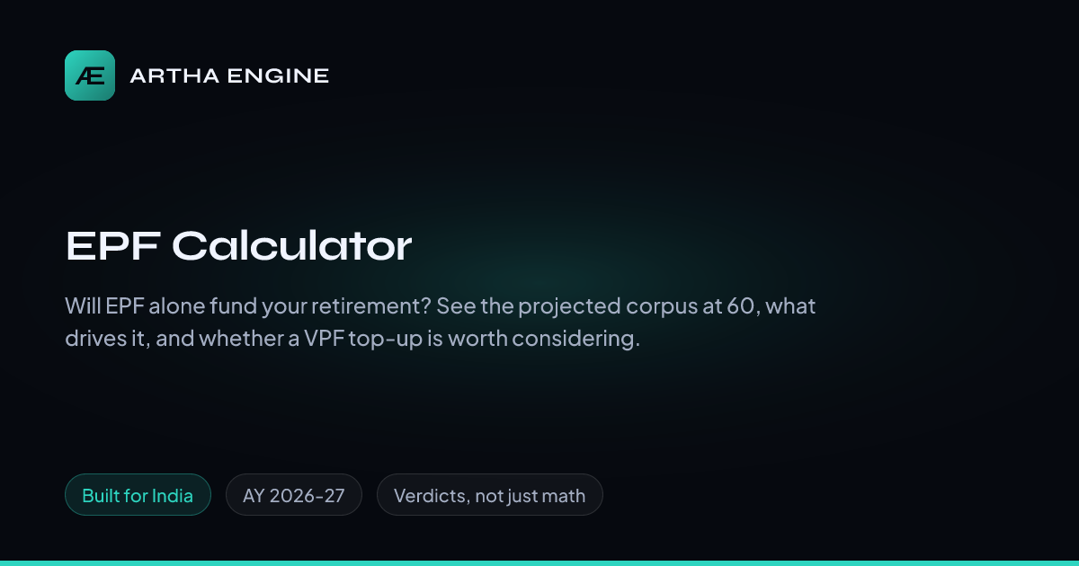 EPF Calculator India 2026 — Final Corpus | Artha Engine